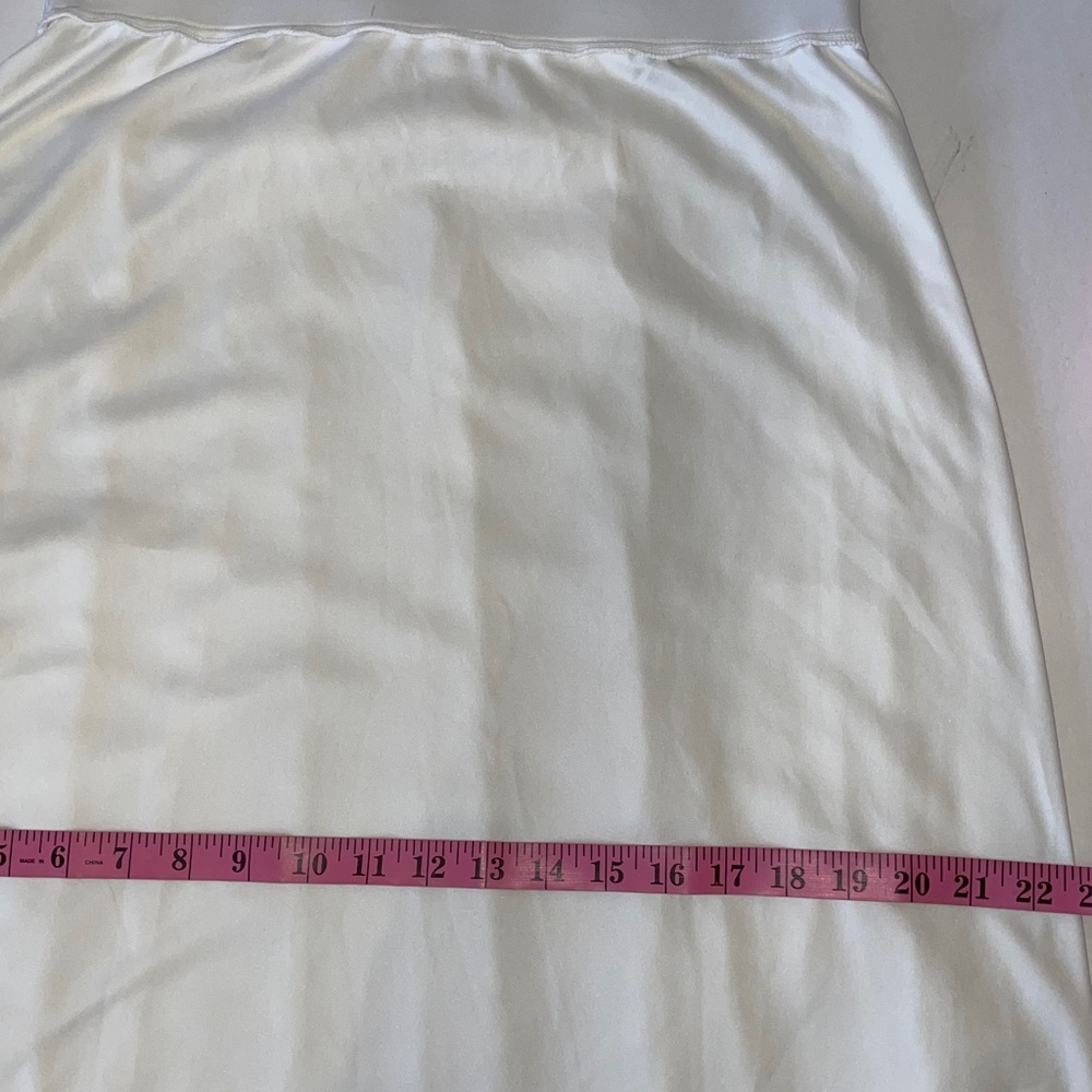 Ruby Rd. Petite (Small)White A-Line Semi-Sheer Midi Skirt lined w attached skirt - Picture 7 of 17